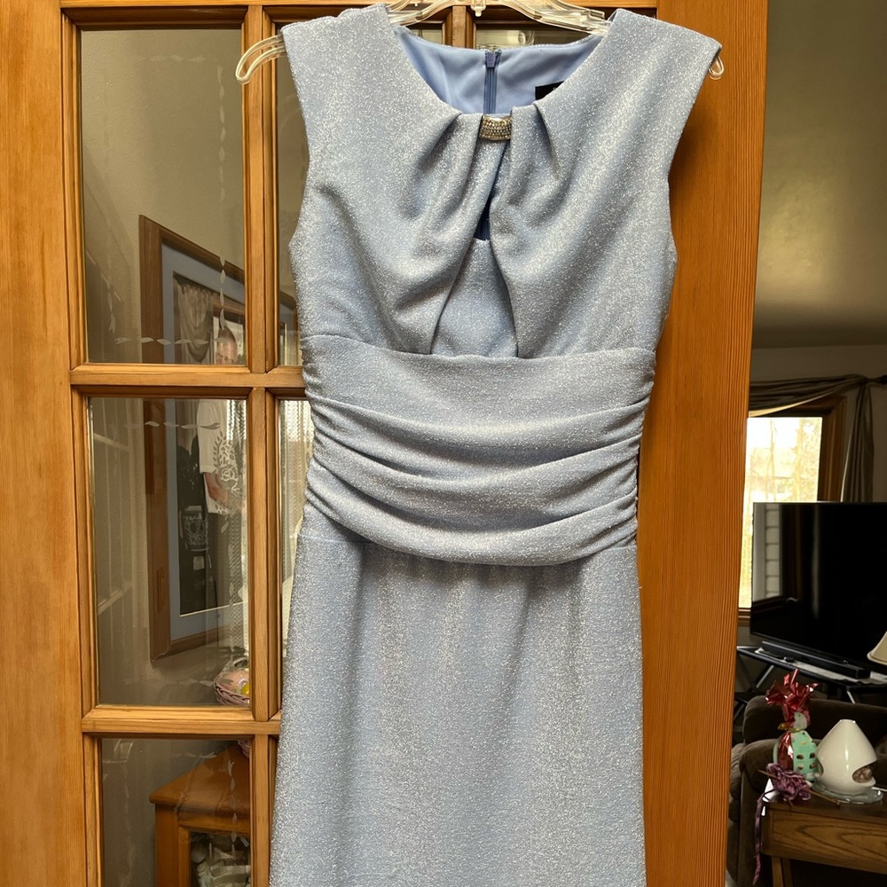 Gorgeous shimmer baby blue cocktail dress